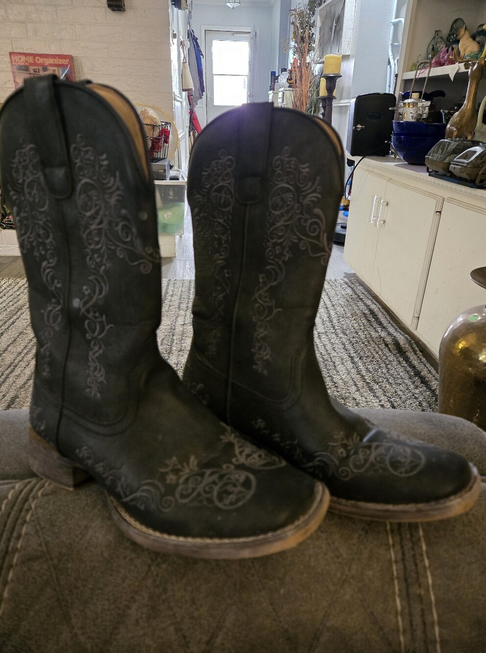Roper Women's Riley Swirl Vintage Faux Western Boots - Square Toe, Size 8